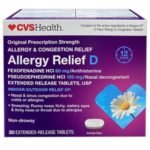 CVS Health Allergy Relief-D Extended-Release Tablets, Non-Drowsy