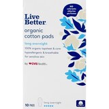 CVS Live Better Organic Cotton Long Pads, Overnight, 10 CT, thumbnail image 1 of 5