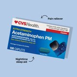 CVS Health Extra Stength Acetaminophen PM Pain Reliever & Nighttime Sleep-Aid Caplets, thumbnail image 2 of 8
