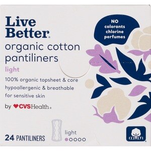 CVS Live Better Organic Cotton Pantiliners, Light