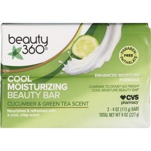 Beauty 360 Cool Moisturizing Cucumber & Green Tea Beauty Bar, 24 OZ