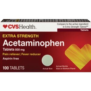 CVS Health Extra Strength Acetaminophen Pain Reliever & Fever Reducer 500 MG Tablets, 100 CT