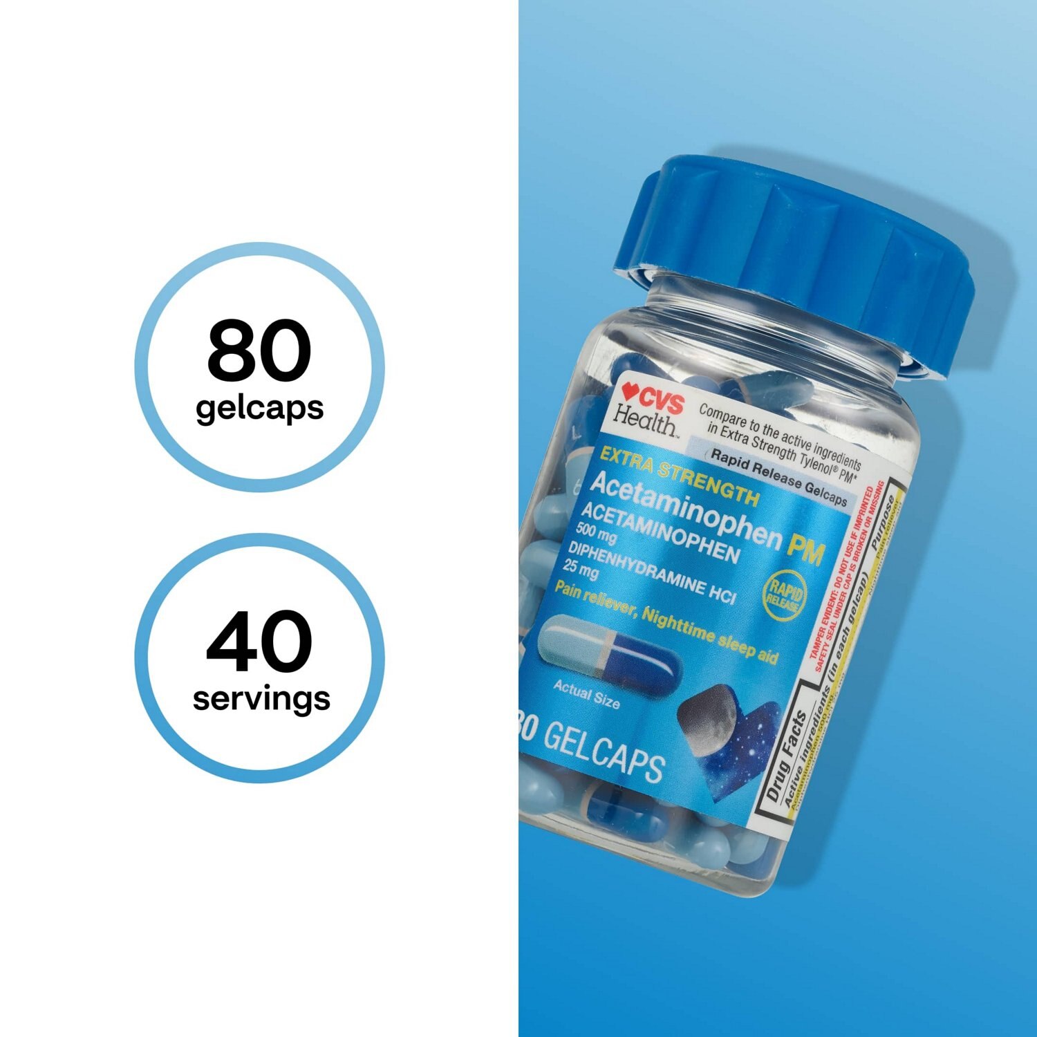 CVS Health Extra Stength Acetaminophen PM Pain Reliever & Nighttime