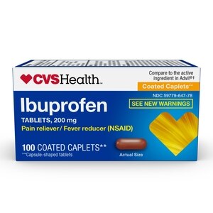 CVS Health Ibuprofen Pain Reliever & Fever Reducer (NSAID) 200 MG Coated Caplets