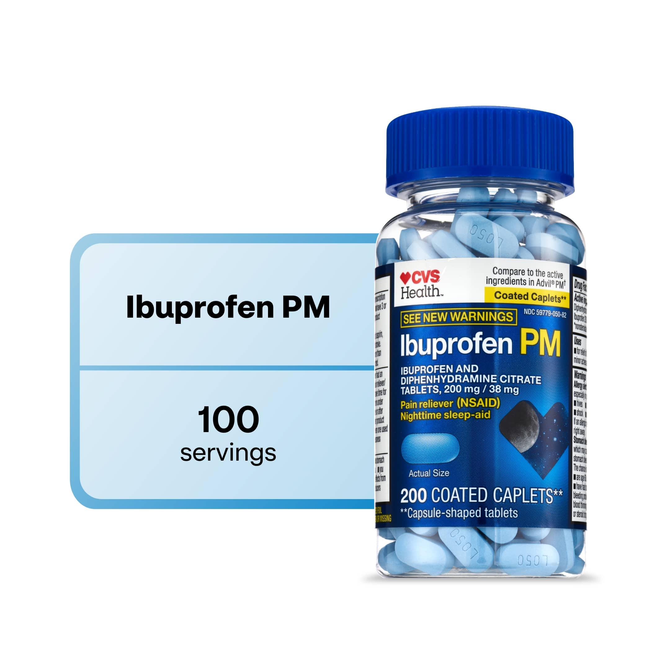 CVS Health Ibuprofen PM Pain Reliever & Nighttime Sleep-Aid Coated Caplets