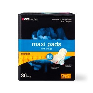 CVS Health Maxi Pads with Wings, Regular