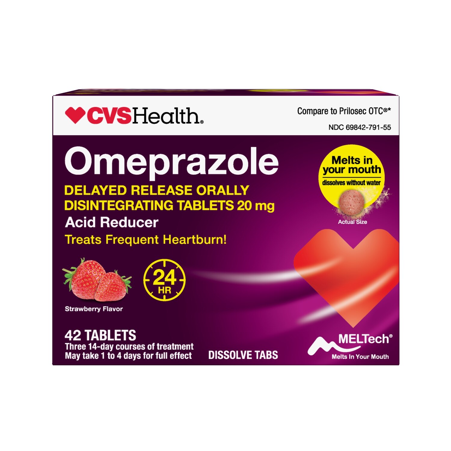 CVS Health Omeprazole Delayed Release Acid Reducer Disintegrating Tablets