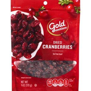 Gold Emblem Sweetened Dried Cranberries, 6 oz