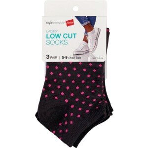 Style Essentials by Hanes Ladies' Low Cut Socks 3 Pairs, Size 5-9