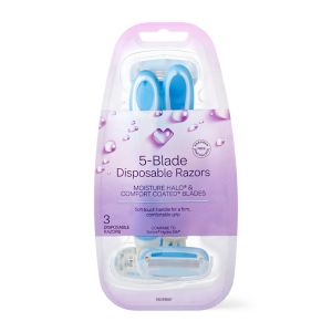 CVS Beauty Women's 5 Blade Disposable Razors, 3 CT