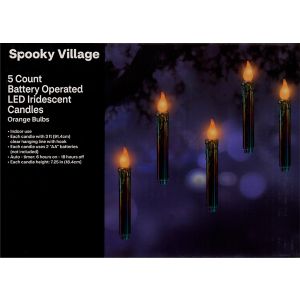 Spooky Village LED Iridescent Candles, 5 ct