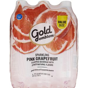 Gold Emblem Sparkling Pink Grapefruit Water, 6CT
