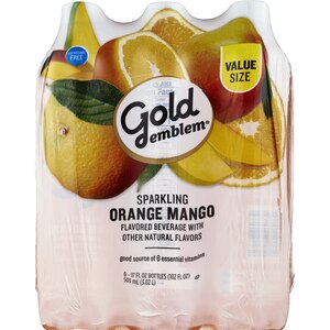 Gold Emblem Sparkling Orange Mango Water, 6CT