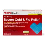 CVS Health Non Drowsy Sever Cold & Flu Relief Caplets, 24 CT, thumbnail image 1 of 7