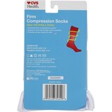 CVS Health Firm Compression Socks Over-The-Calf Length Unisex, 1 Pair, S/M, White, thumbnail image 2 of 2