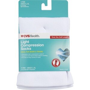 CVS Health Light Compression Socks Over-The-Calf Unisex, 1 Pair, L/XL