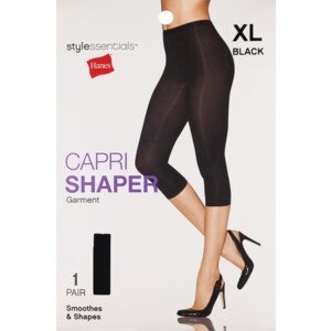 Style Essentials by Hanes No Hose Capri Shaper, Black