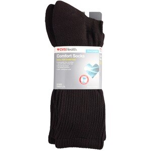 CVS Health Crew Comfort Socks for Diabetics, 2 Pairs, L/XL
