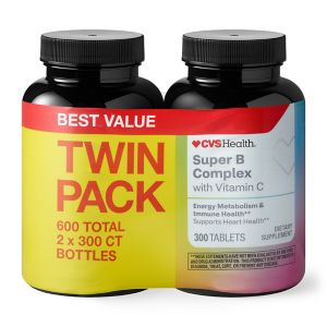 CVS HEALTH SUPER B COMPLEX C CAPLETS TWIN PACK