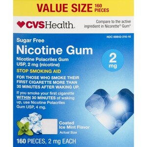 CVS Health Sugar Free Nicotine Gum, Ice Mint