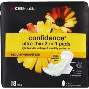 CVS Health Confidence Utra Thin Pads, Regular-Moderate