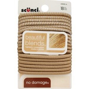 Scunci Beautiful Blends Elastics, Blonde, 18 CT