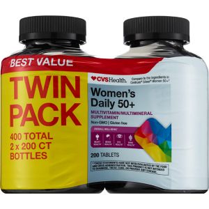 CVS HEALTH WOMENS DAILY 50+ TABLETS TWIN PACK