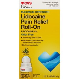 CVS Health Maximum Strength Lidocaine Pain Relief Roll-On, 2.5 FL OZ