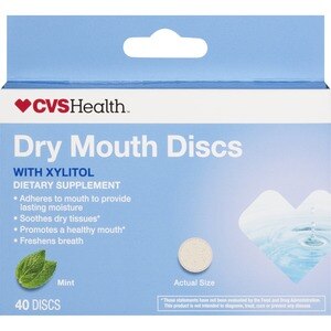CVS Health Dry Mouth Discs With Xylitol, Mint, 40 CT