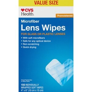 CVS Health Microfiber Pre-moistened Lens Wipes, 150 CT