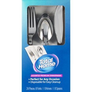 Total Home Assorted Premium Dinnerware, 24 ct