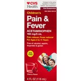 CVS Health Children¿s Acetaminophen Dye Free Pain Reliever & Fever Reducer Oral Suspension, Cherry, 4 FL OZ, thumbnail image 1 of 7