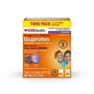 CVS Health Junior Strength Ibuprofen Chewable Tablets, Grape