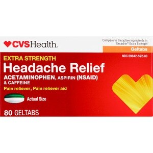 CVS Health Extra Strength Headache Relief Acetaminophen, Aspirin (NSAID) & Caffeine Geltabs