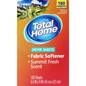 Total Home Dryer Sheets & Fabric Softener, 180 CT