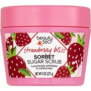 Beauty 360 Sorbet Sugar Scrub, Strawberry or Lemon, 8 OZ