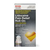 CVS Health Maximum Strength Lidocaine Pain Relief Plus Menthol Roll-On, 2.5 FL OZ, thumbnail image 1 of 6