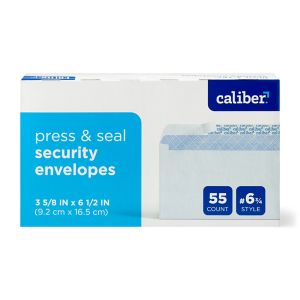 Caliber Security Envelopes 3 5/8 X 6 1/2 Inch