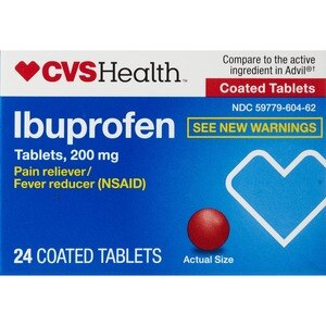 CVS Health Ibuprofen Pain Reliever Coated Tablets, 24 CT