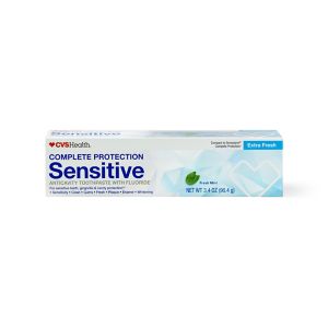 CVS Health Complete Protection Sensitive Fluoride Toothpaste, Extra Fresh, 3.4 OZ