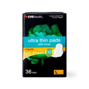 CVS Health Ultra Thin Pads with Wings, Regular