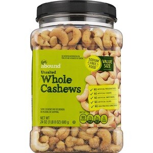 Gold Emblem Abound Unsalted Whole Cashews, 24 oz