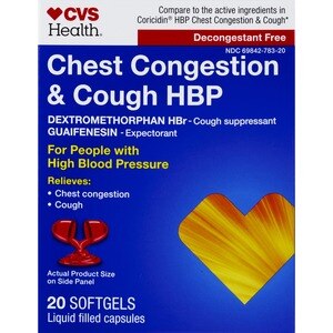 CVS Health Chest Congestion & Cough HBP, 20 CT