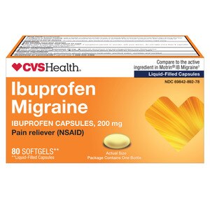CVS Health Ibuprofen Migraine 200 MG Softgels