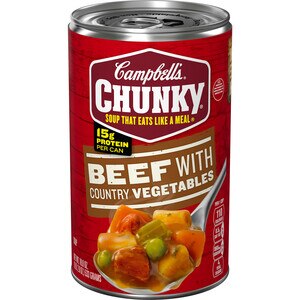 Campbell's Chunky Soup, Beef Soup with Country Vegetables, 18.8 Oz Can