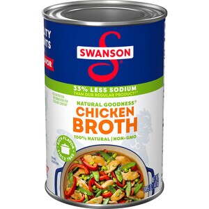 Swanson Natural Goodness 33% Less Sodium Chicken Broth, 14.5 oz Can