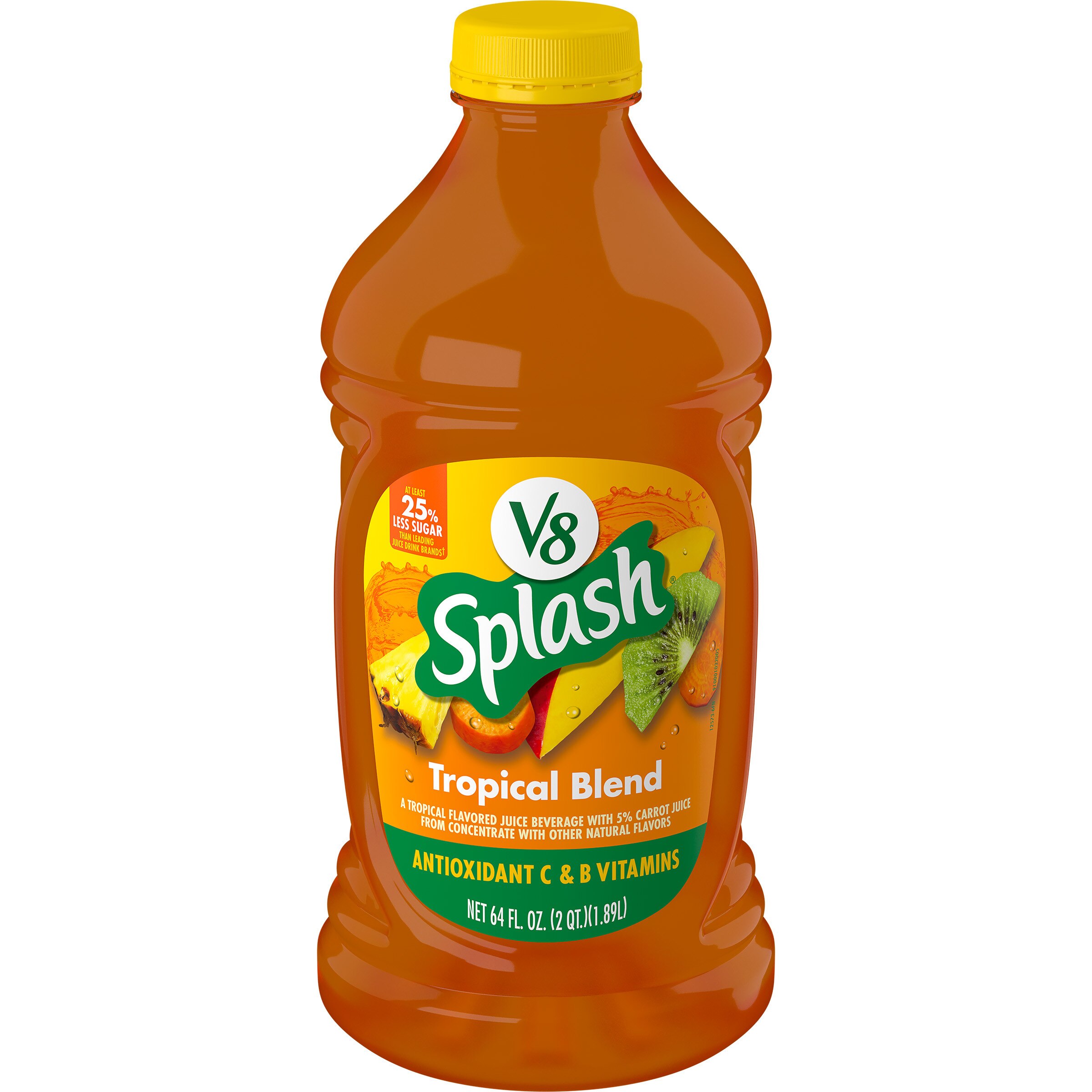 V8 Splash Tropical Fruit Blend Flavored Juice Beverage, 64 FL oz