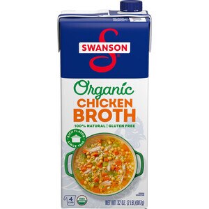 Swanson 100% Natural Organic Chicken Broth, 32 oz Carton
