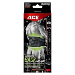 ACE Brand Contoured Back Support, Adjustable