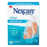 Nexcare Clear Waterproof Bandages, Assorted Sizes, 50 CT, thumbnail image 1 of 9